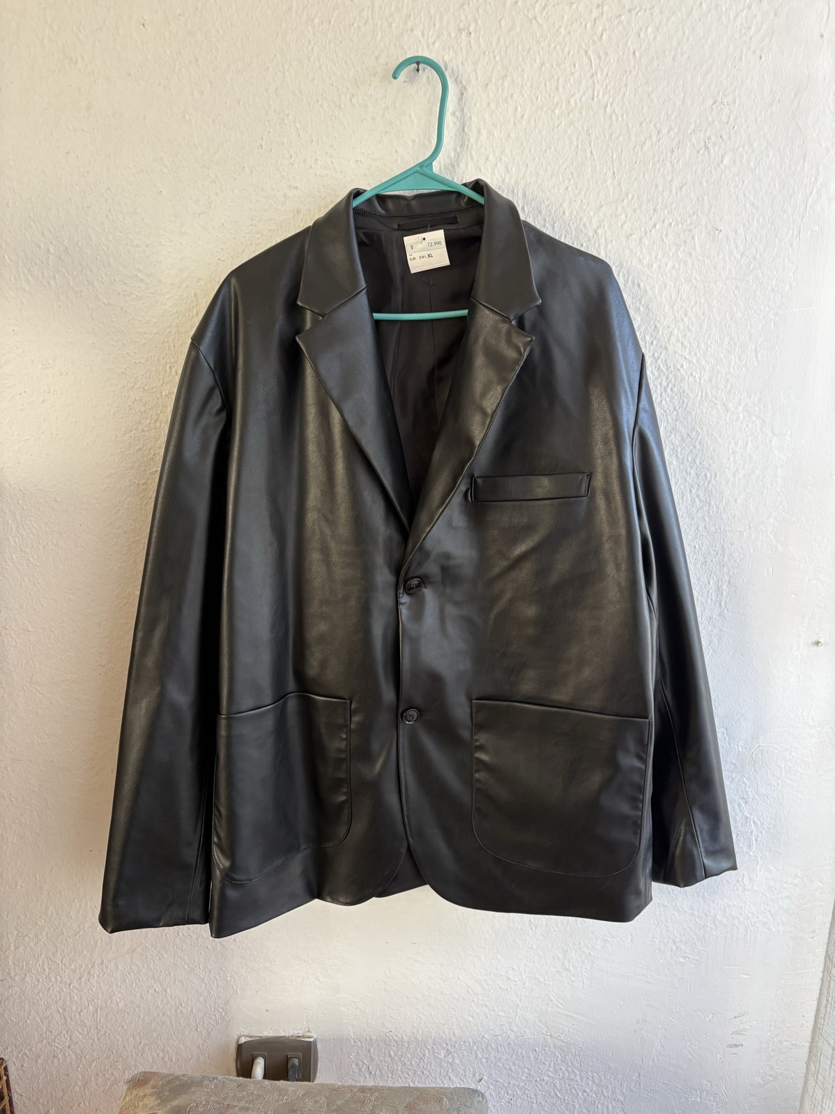 Blazer Cuerina Negro
