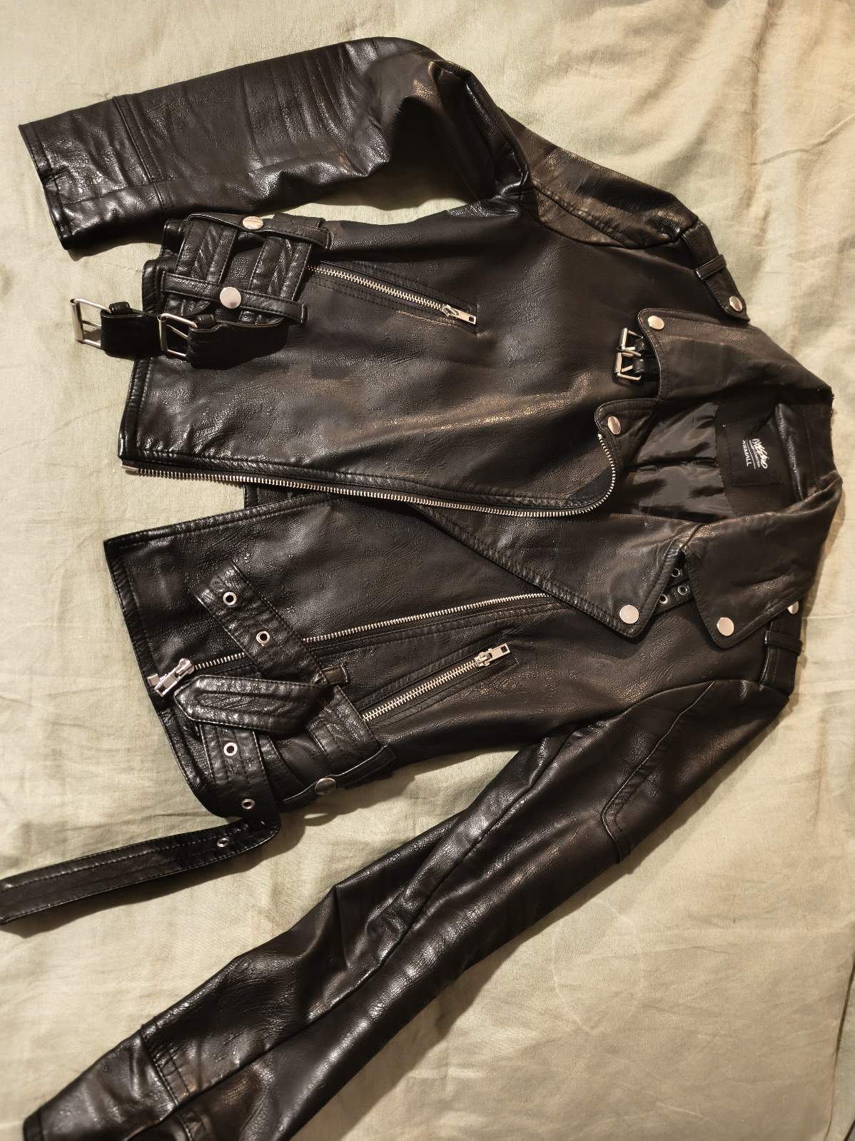 Chaqueta Biker Mossimo / Cuero Sintético Negro - Talla XS