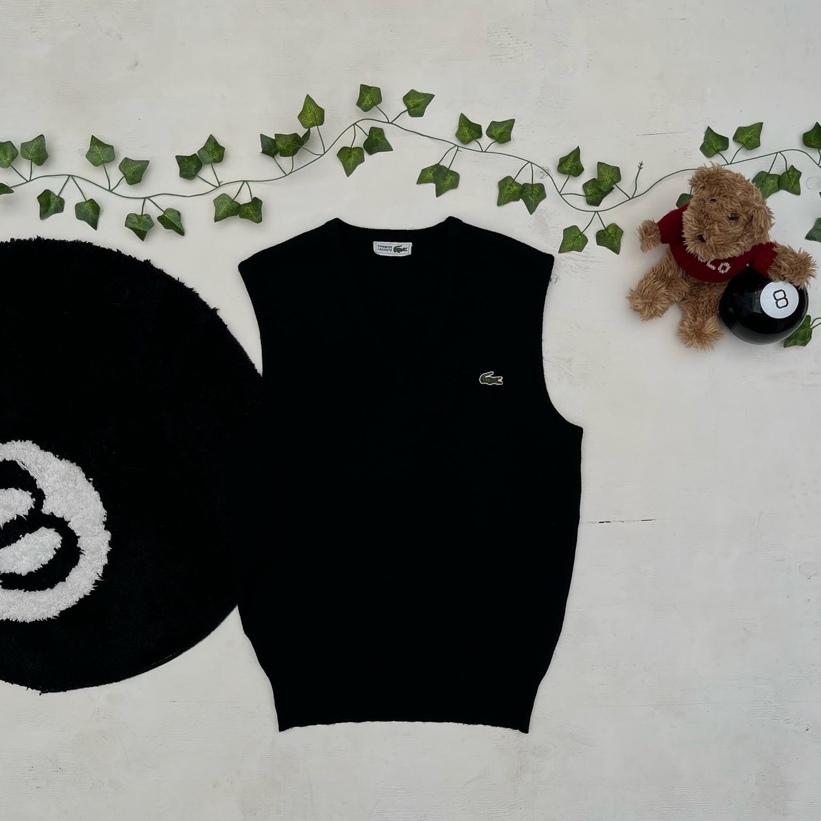Lacoste V-Neck Vest — Black / Vintage