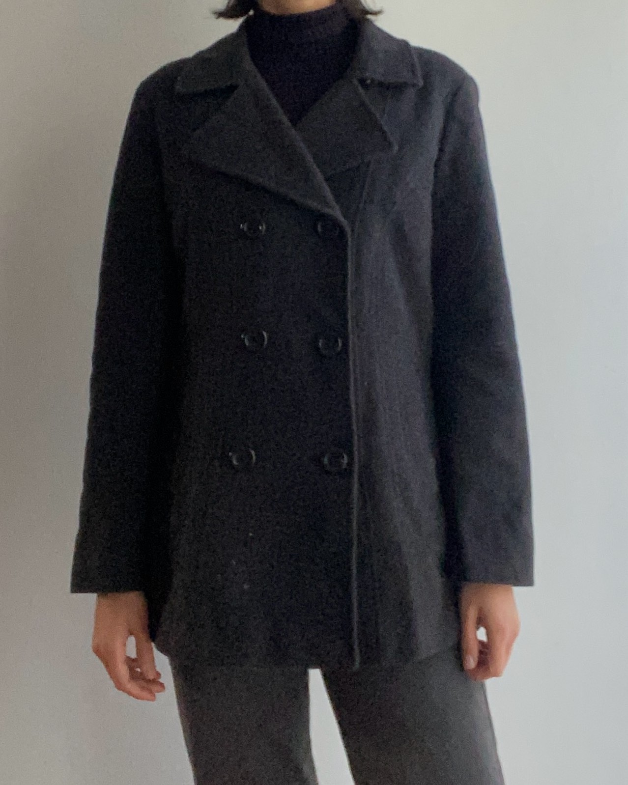 Abrigo Peacoat Lana Gris